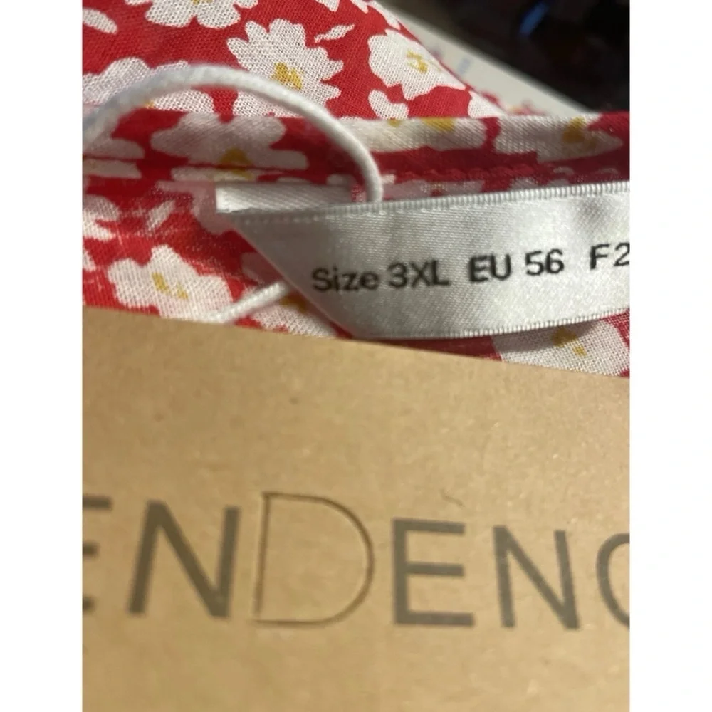 TenDency Dress Womens Size 3XL Orange Yellow White Floral Print New - Picture 6 of 7